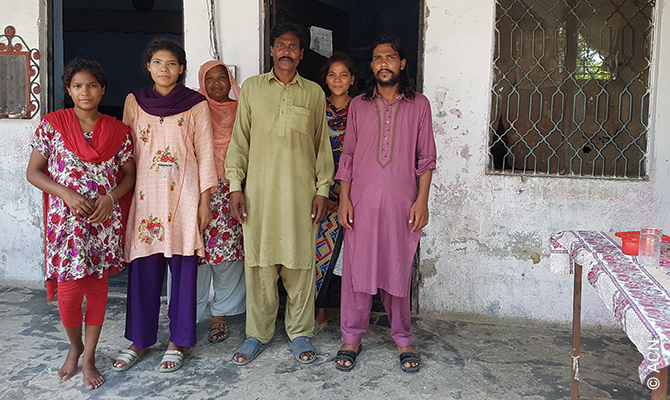 At the church shelter, Shafique Masih was able to safely reunite with his family after a long time in hiding through no fault of his own.