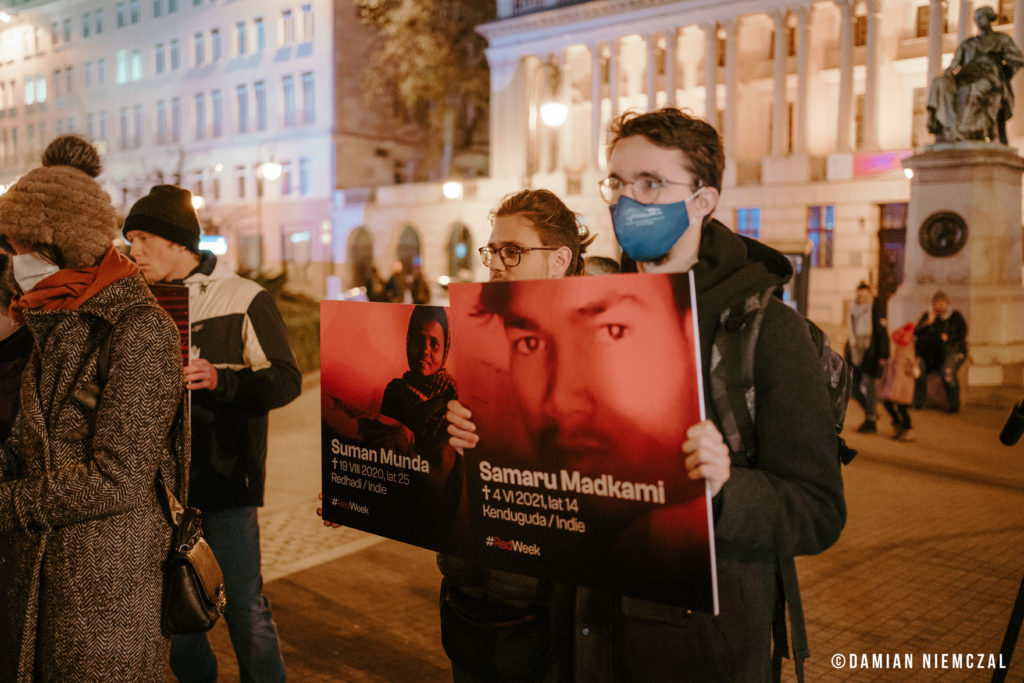 March of silence "killed in silence" in Poznan, Poland.