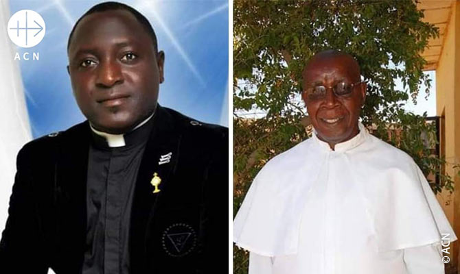 Father Alphonsus Bello and Father Joseph Keke from St Vincent Ferrer Catholic Church.