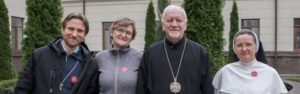 ACN representatives with Archbishop Volodymyr Viytyshyn in Ivano-Frankivsk