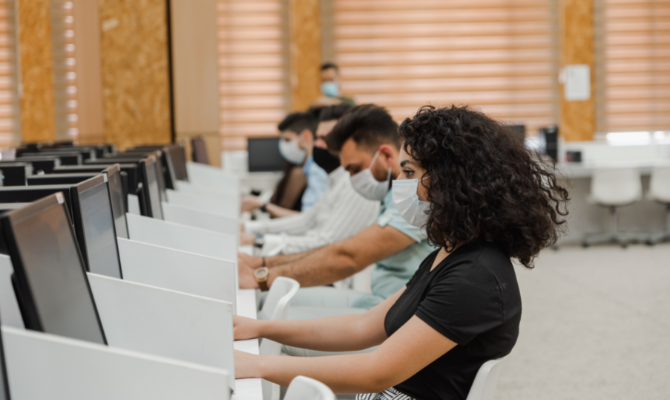 Students studying at Catholic University in Erbil