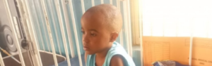 wounded boy in a hospital in Nigeria