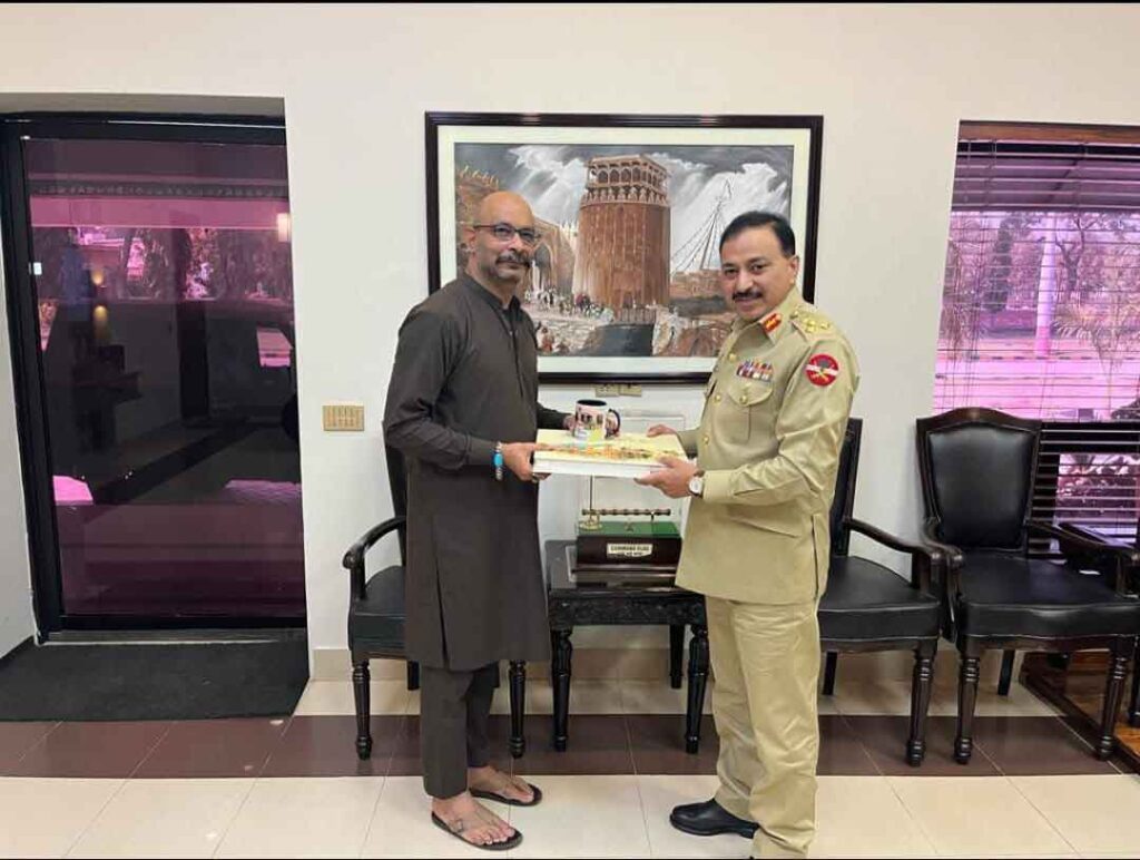 Mr. Gazi Salahuddin John with a armed forces member in Pakistan