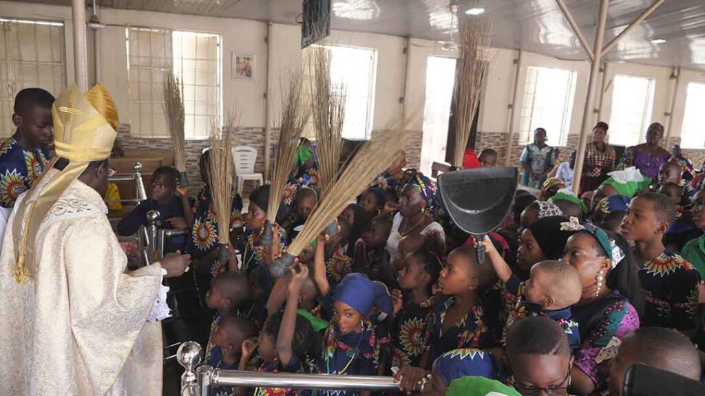 Bishop Matthew Kukah during holy mass