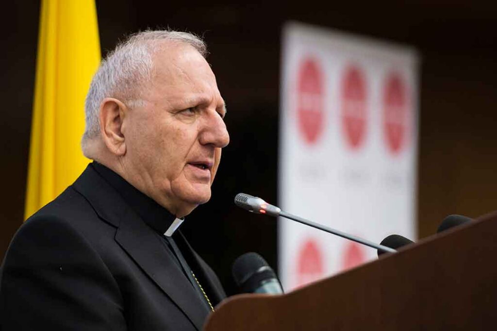 Patriarch Louis Raphael I. Sako during his speech