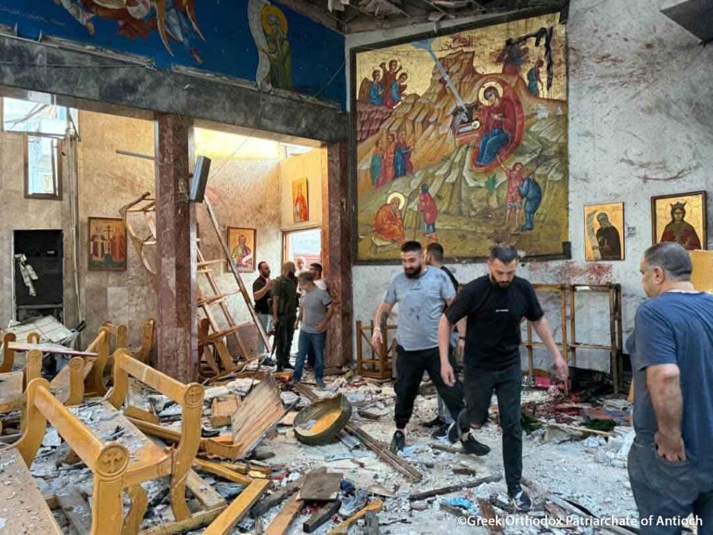 Deadly attack on St. Elias Greek Orthodox Church in Dweila district, Damascus, Syria